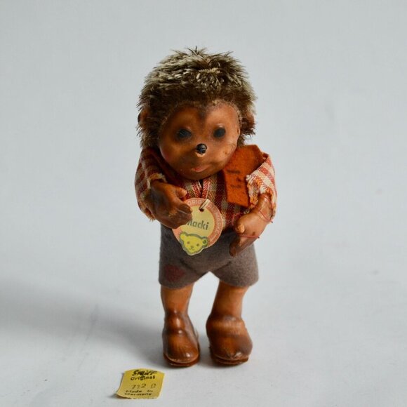 Steiff Hedgehog Macki 4.5" Doll Figure Figurine Vintage - Picture 2 of 7